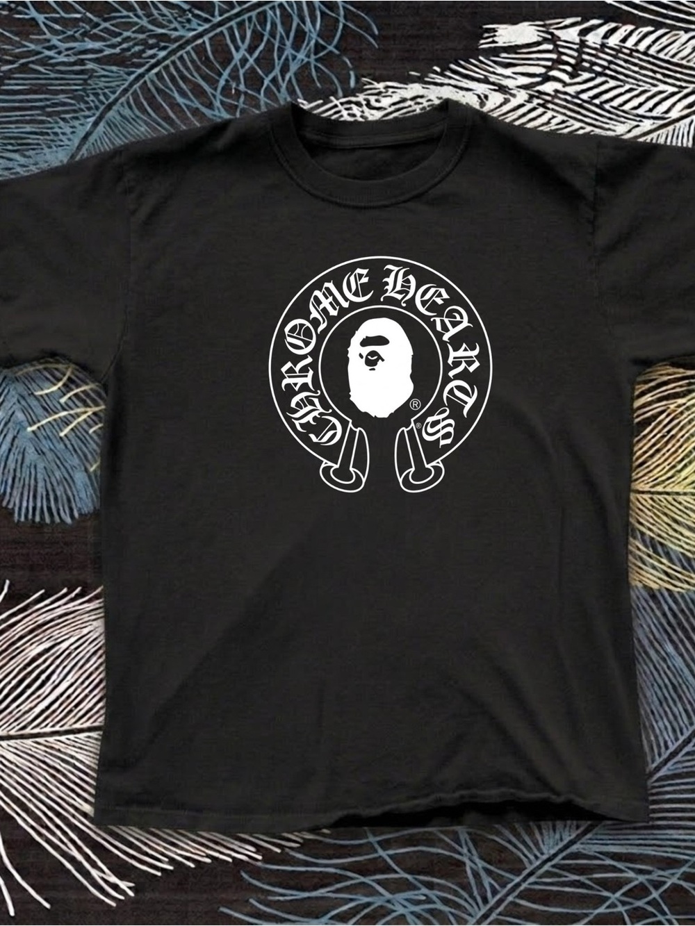 Gildan Black Short Sleeve Tee with White Circular Graphic